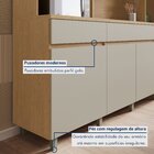 Armário De Cozinha 5 Portas 2 Gavetas Realeza 160cm 100% Mdf