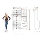 Armário De Cozinha 5 Portas 3 Gavetas Absoluto  Natura/preto