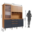 Armário De Cozinha 5 Portas 3 Gavetas Superiore Freijó/ Grafi