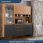 Armário De Cozinha 5 Portas 3 Gavetas Superiore Freijó/ Grafi