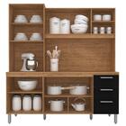 Armário De Cozinha 5 Portas Dora Plus Carvalho /preto - Móvei