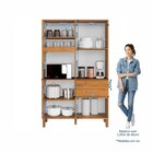 Armário De Cozinha 5 Portas E 2 Gavetas 100% Mdf Viena Cinamo