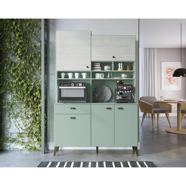 Armário De Cozinha 5 Portas Viena Multimóveis Cr20036 Verde/s