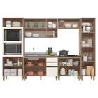 Armário De Cozinha 6 Peças Com Pia 120cm Jessy N03 Carvalho/o