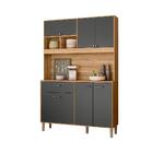 Armário De Cozinha 6 Portas 1 Gaveta 120 Cm Freijó Cinza Camo