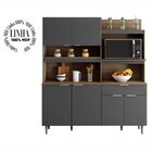 Armário De Cozinha 6 Portas 1 Gaveta Emily  Carvalho/grafite