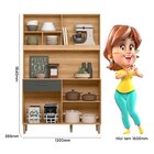 Armário De Cozinha 6 Portas 1 Gaveta Erva Doce 120 Freijo/chu