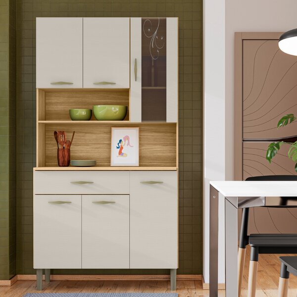 Armário De Cozinha 6 Portas 1 Gaveta Golden Freijó / Soft