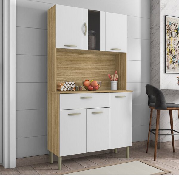 Armário De Cozinha 6 Portas 1 Gaveta Pan  Freijó/supremo