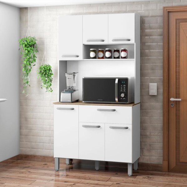 Armário De Cozinha 6 Portas 1 Gaveta Sofia Branco