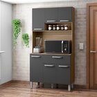 Armário De Cozinha 6 Portas 1 Gaveta Sofia Carvalho/grafite