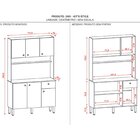 Armário De Cozinha 6 Portas 1 Gaveta - Style Freijó/nero
