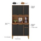 Armário De Cozinha 6 Portas 1 Gaveta Xangai Freijo/chumbo