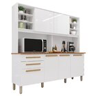 Armário De Cozinha 6 Portas 2 Gavetas Adelle Yescasa Branco N