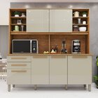 Armário De Cozinha 6 Portas 2 Gavetas Adelle Yescasa Cinamomo