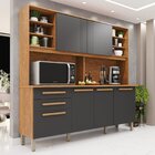 Armário De Cozinha 6 Portas 2 Gavetas Adelle Yescasa Cinamomo