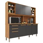 Armário De Cozinha 6 Portas 2 Gavetas Adelle Yescasa Cinamomo