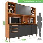 Armário De Cozinha 6 Portas 2 Gavetas Adelle Yescasa Cinamomo