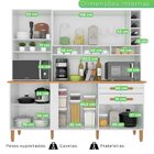 Armário De Cozinha 6 Portas 2 Gavetas Alexia Top Branco Neve