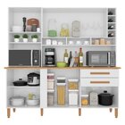 Armário De Cozinha 6 Portas 2 Gavetas Alexia Top Branco Neve