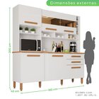 Armário De Cozinha 6 Portas 2 Gavetas Alexia Top Branco Neve