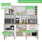 Armário De Cozinha 6 Portas 2 Gavetas Alexia Top Branco Neve