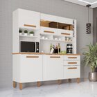 Armário De Cozinha 6 Portas 2 Gavetas Alexia Top Branco Neve