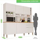 Armário De Cozinha 6 Portas 2 Gavetas Alexia Top Branco Neve