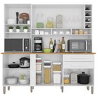 Armário De Cozinha 6 Portas 2 Gavetas Alexia Top Branco Neve