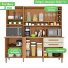 Armário De Cozinha 6 Portas 2 Gavetas Alexia Top Cinamomo/off