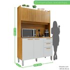 Armário De Cozinha 6 Portas 2 Gavetas Ariel  Cinamomo/branco