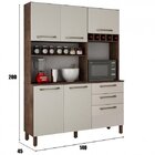 Armário De Cozinha 6 Portas 2 Gavetas Athenas  Castanho/off W