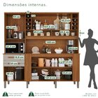 Armário De Cozinha 6 Portas 2 Gavetas Catar Cinamomo/off-white