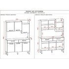 Armário De Cozinha 6 Portas 2 Gavetas Kit Modena  Nogueira/of