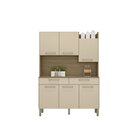 Armário De Cozinha 6 Portas 2 Gavetas Kit Modena Freijó/vanil