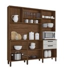 Armário De Cozinha 6 Portas 2 Gavetas Kits Paraná Nogueira/of