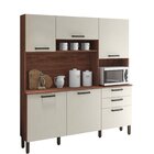 Armário De Cozinha 6 Portas 2 Gavetas Kits Paraná Nogueira/of