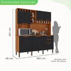 Armário De Cozinha 6 Portas 2 Gavetas New Topázio Cinamomo/pr