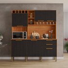 Armário De Cozinha 6 Portas 2 Gavetas New Topázio Cinamomo/pr