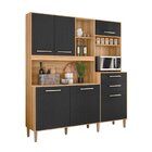 Armario De Cozinha 6 Portas 2 Gavetas Salsa Freijó/preto Esfe