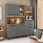 Armário De Cozinha 6 Portas 2 Gavetas Salsa Nicioli Carvalho