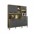 Armário De Cozinha 6 Portas 2 Gavetas Salsa Nicioli Carvalho