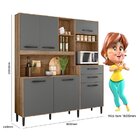 Armário De Cozinha 6 Portas 2 Gavetas Salsa Nicioli Carvalho