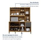 Armário De Cozinha 6 Portas 3 Gavetas Ágata Cinamomo/grafite