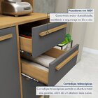 Armário De Cozinha 6 Portas 3 Gavetas Ágata Cinamomo/grafite