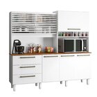 Armário De Cozinha 6 Portas 3 Gavetas Mega Branco