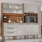 Armário De Cozinha 6 Portas 3 Gavetas Mega Cinamomo / Areia