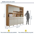 Armário De Cozinha 6 Portas 3 Gavetas Realeza 220cm 100% Mdf
