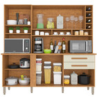 Armário De Cozinha 6 Portas Com Espelhos 2 Gavetas Alexia Top