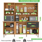 Armário De Cozinha 6 Portas Com Espelhos 2 Gavetas Alexia Top